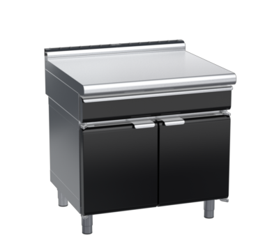 waldorf bold bt8900ldrw-cd-b0 900mm bench top with drawer on cabinet base with door and low splashback