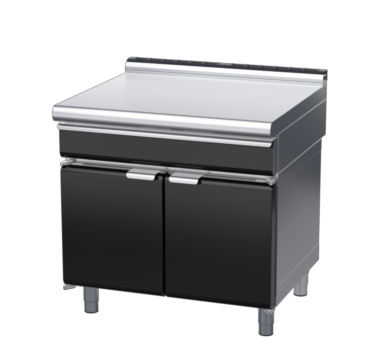 waldorf bold bt8900ldrw-cd-b0 900mm bench top with drawer on cabinet base with door and low splashback