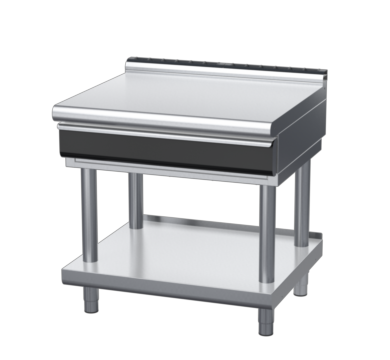waldorf cue bt8900ldrw-ls-c0 900mm bench top on leg stand with drawer and low splashback