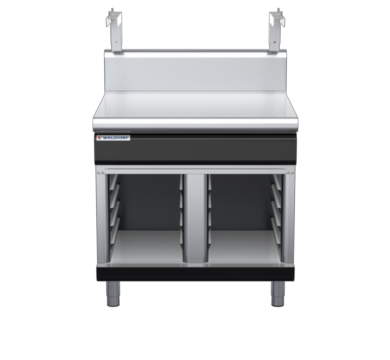 waldorf bold bt8900sh-cb-b0 900mm bench top with salamander support salamander support and high splashback
