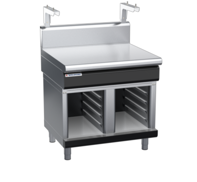 waldorf bold bt8900sh-cb-b0 900mm bench top with salamander support salamander support and high splashback