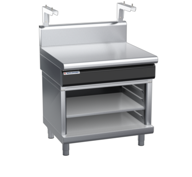 waldorf cue bt8900sh-ob-c0 900mm bench top with salamander support salamander support and high splashback