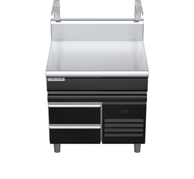waldorf bold bt8900sh-rb-b0 900mm bench top with salamander support salamander support and high splashback
