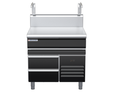 waldorf bold bt8900sh-rb-b0 900mm bench top with salamander support salamander support and high splashback