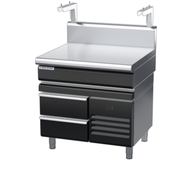 waldorf bold bt8900sh-rb-b0 900mm bench top with salamander support salamander support and high splashback
