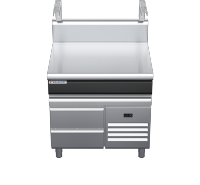 waldorf cue bt8900sh-rb-c0 900mm bench top with salamander support salamander support and high splashback