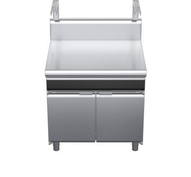 waldorf cue bt8900shdrw-cd-c0 900mm bench top with salamander support and drawer salamander support and high splashback