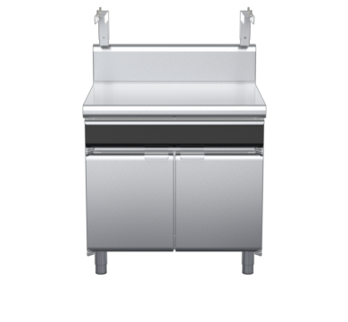 waldorf cue bt8900shdrw-cd-c0 900mm bench top with salamander support and drawer salamander support and high splashback
