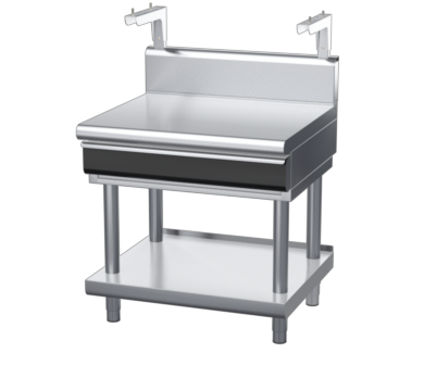 waldorf cue bt8900shdrw-ls-c0 900mm bench top with salamander support salamander support with drawer and high splashback