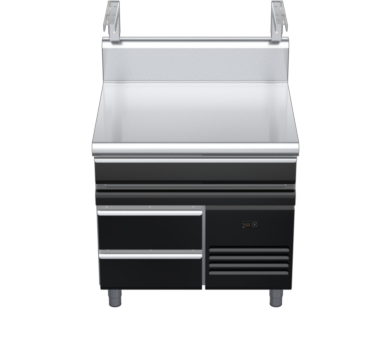 waldorf bold bt8900shdrw-rb-b0 900mm bench top with salamander support salamander support with drawer and high splashback