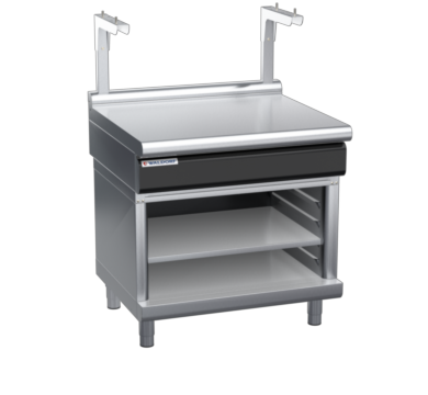 waldorf cue bt8900sl-ob-c0 900mm bench top with salamander support salamander support and low splashback