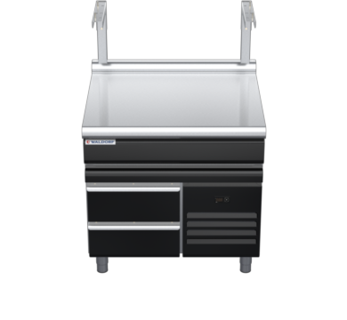 waldorf bold bt8900sl-rb-b0 900mm bench top with salamander support salamander support and low splashback