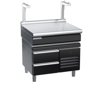 waldorf bold bt8900sl-rb-b0 900mm bench top with salamander support salamander support and low splashback