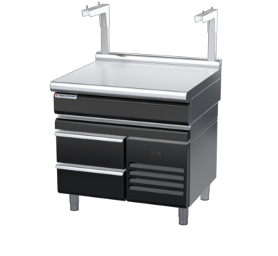 waldorf bold bt8900sl-rb-b0 900mm bench top with salamander support salamander support and low splashback