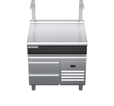 waldorf cue bt8900sl-rb-c0 900mm bench top with salamander support salamander support and low splashback