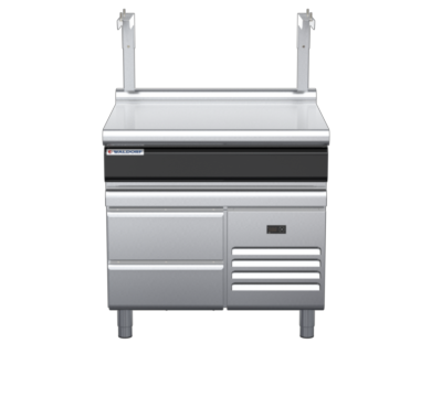 waldorf cue bt8900sl-rb-c0 900mm bench top with salamander support salamander support and low splashback