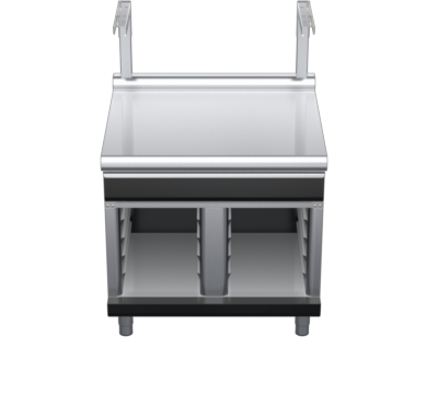 waldorf bold bt8900sldrw-cb-b0 900mm bench top with salamander support salamander support with drawer and low splashback