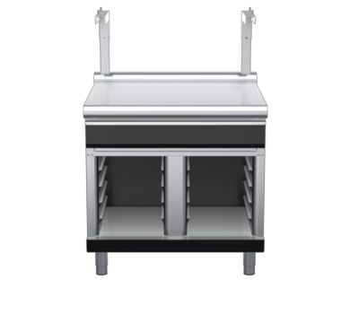 waldorf bold bt8900sldrw-cb-b0 900mm bench top with salamander support salamander support with drawer and low splashback