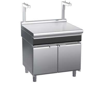 waldorf cue bt8900sldrw-cd-c0 900mm bench top with salamander support and drawer salamander support and low splashback