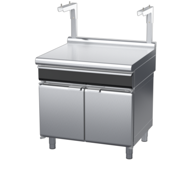 waldorf cue bt8900sldrw-cd-c0 900mm bench top with salamander support and drawer salamander support and low splashback