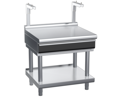 waldorf cue bt8900sldrw-ls-c0 900mm bench top salamander support with drawer and low splashback