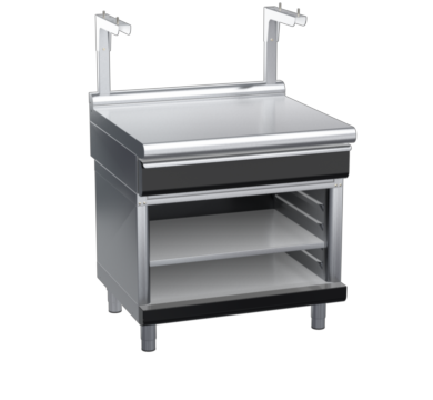 waldorf bold bt8900sldrw-ob-b0 900mm bench top salamander support with drawer and low splashback