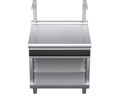 waldorf cue bt8900sldrw-ob-c0 900mm bench top salamander support with drawer and low splashback