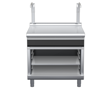 waldorf cue bt8900sldrw-ob-c0 900mm bench top salamander support with drawer and low splashback