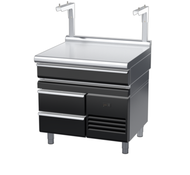 waldorf bold bt8900sldrw-rb-b0 900mm bench top salamander support with drawer and low splashback