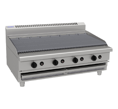 waldorf 800 series chl8120g-b - 1200mm gas chargrill low back version  bench model