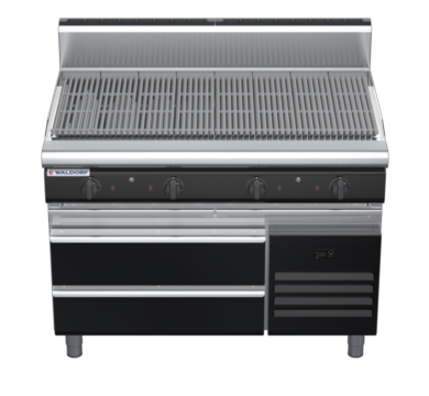waldorf bold ch8120gh-rb-b0 1200mm gas chargrill / barbecue on refrigerated base with high splashback