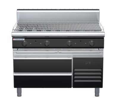 waldorf bold ch8120gh-rb-b0 1200mm gas chargrill / barbecue on refrigerated base with high splashback