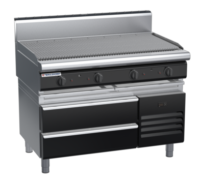 waldorf bold ch8120gh-rb-b0 1200mm gas chargrill / barbecue on refrigerated base with high splashback
