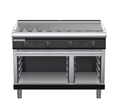waldorf bold ch8120gl-cb-b0 1200mm gas chargrill / barbecue on cabinet base with low splashback