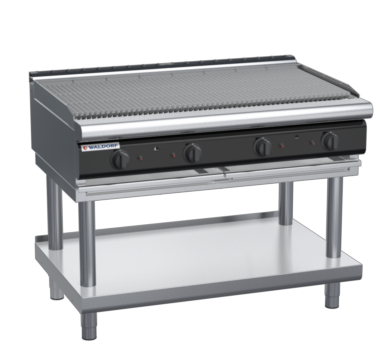 waldorf cue ch8120gl-ls-c0 1200mm gas chargrill / barbecue on leg stand with low splashback