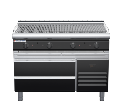 waldorf bold ch8120gl-rb-b0 1200mm gas chargrill / barbecue on refrigerated base with low splashback