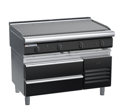 waldorf bold ch8120gl-rb-b0 1200mm gas chargrill / barbecue on refrigerated base with low splashback