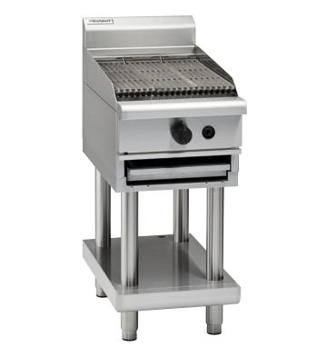 waldorf 800 series chl8450g-ls - 450mm gas chargrill low back version - leg stand