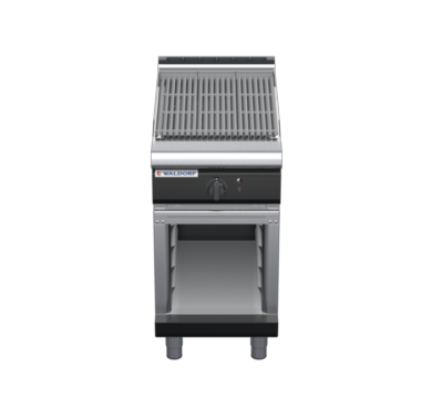 waldorf bold ch8450gl-cb-b0 450mm gas chargrill / barbecue on cabinet base with low splashback