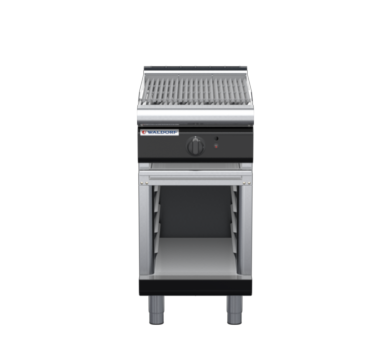waldorf bold ch8450gl-cb-b0 450mm gas chargrill / barbecue on cabinet base with low splashback