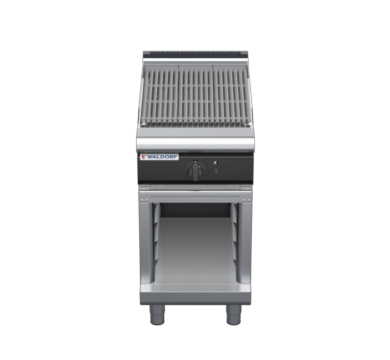 waldorf cue ch8450gl-cb-c0 450mm gas chargrill / barbecue on cabinet base with low splashback