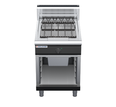 waldorf bold ch8600edh-cb-b0 600mm electric chargrill / barbecue on cabinet base with high splashback