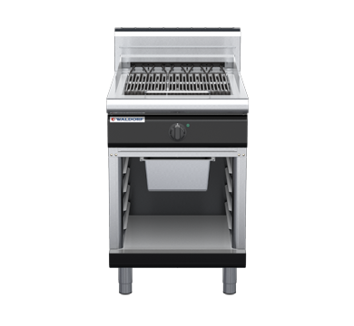 waldorf bold ch8600edh-cb-b0 600mm electric chargrill / barbecue on cabinet base with high splashback