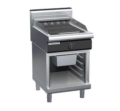 waldorf cue ch8600edh-cb-c0 600mm electric chargrill / barbecue on cabinet base with high splashback