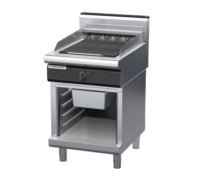 waldorf cue ch8600edh-cb-c0 600mm electric chargrill / barbecue on cabinet base with high splashback
