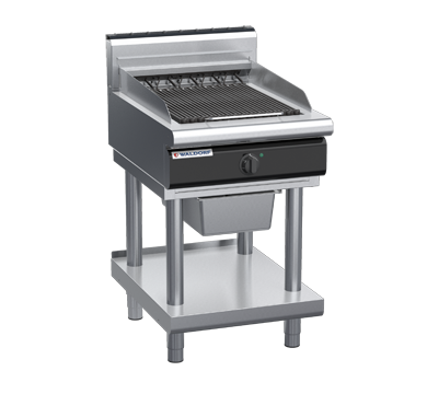 waldorf cue ch8600edh-ls-c0 600mm electric chargrill / barbecue on leg stand with high splashback