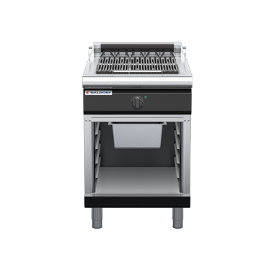 waldorf bold ch8600edl-cb-b0 600mm electric chargrill / barbecue on cabinet base with low splashback