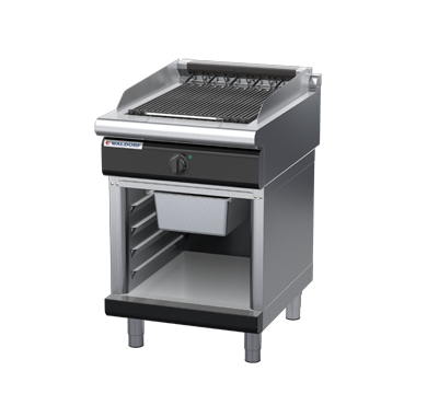 waldorf bold ch8600edl-cb-b0 600mm electric chargrill / barbecue on cabinet base with low splashback