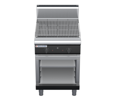 waldorf bold ch8600gh-cb-b0 600mm gas chargrill / barbecue on cabinet base with high splashback