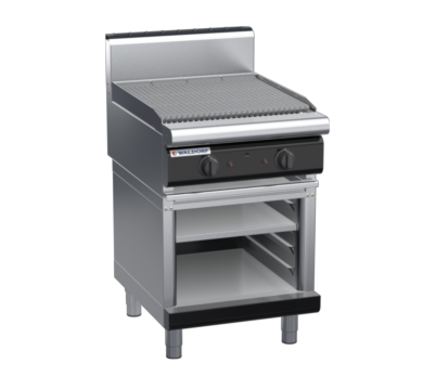 waldorf bold ch8600gh-cb-b0 600mm gas chargrill / barbecue on cabinet base with high splashback